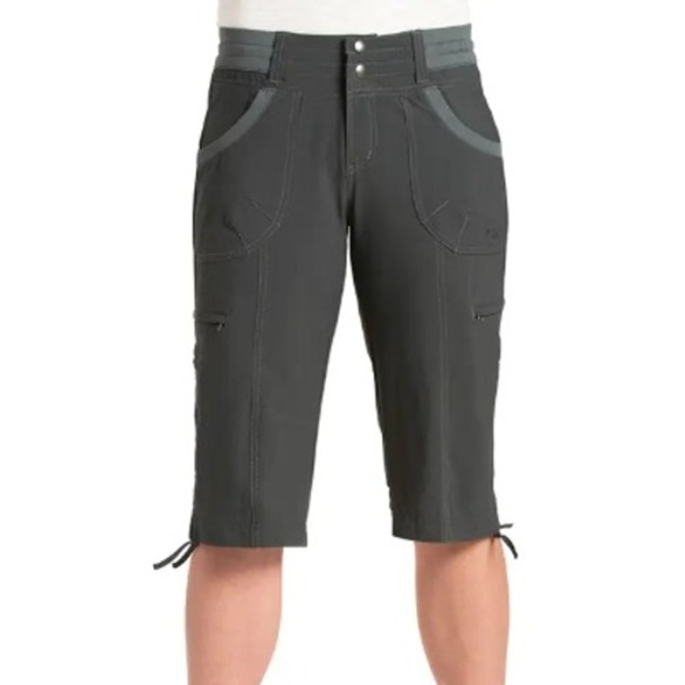 Kuhl Womens 10 Durango Knicker Capri Pants Gray Quick Dry Stretch Hiking Granola